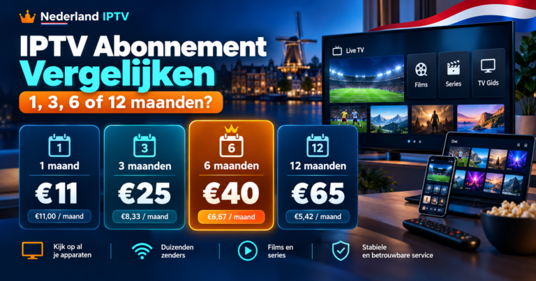 IPTV Abonnement Vergelijken: 1, 3, 6 of 12 Maanden? (2026)